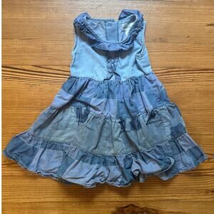 Nina & Nelli 90s denim patchwork tiered sleeveless dress SIZE 4T